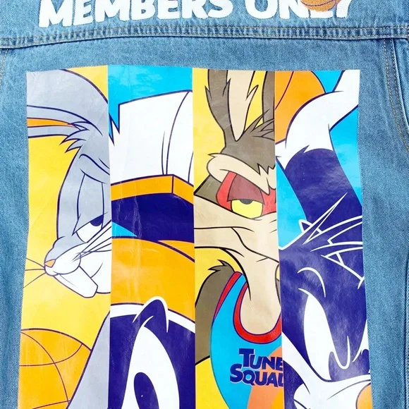 Members Only New Space Jam Looney Tunes Denim Jacket Graphic Print Nostalgic M - Picture 12 of 16